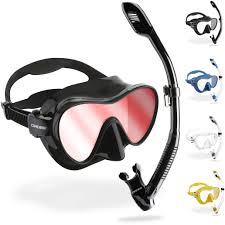 Pack Snorkel Cressi F1: Lentes Azules + Estuche Impermeable