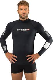 Camiseta Rash Guard Cressi Hombre Negra
