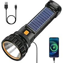 Linterna Solar LED Recargable Idealife 1200 mAh