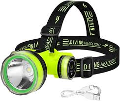Linterna Frontal de Buceo Recargable