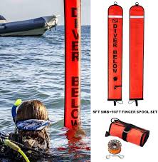 Boya de Buceo Roja de 5" con Marcador de Superficie