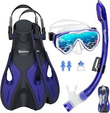 Kit de Buceo Infantil UPhitnis: Gafas y Aletas para 4-12 Años