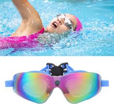 Gafas de Natación Antivaho Azul con Espejo y Sin Fugas