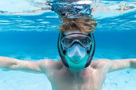 Máscara de Snorkel Flowtech Doble Tubo - Azul y Negro