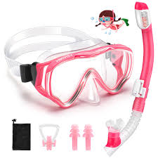 HIKOTEY - Juego de Esnórquel Infantil con Gafas Antivaho y Visión 180°