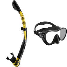 Snorkel Cressi Epsilon SPE Alpha Ultra Dry con Máscara F1 Frameless