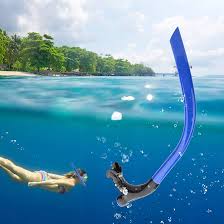 Tubo de Respiración Frontal de Silicona para Natación - Azul