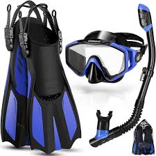 Kit de Snorkel Odoland 3 en 1: Gafas 180°
