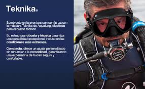 Aqualung TEKNIKA - Máscara de Buceo de Vidrio para Adultos