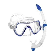 Combo Máscara y Tubo Snorkel Mares Aquazone Pure Vision Azul