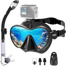 Máscara de Snorkel TAWAK con Soporte para Cámara y Antivaho