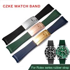 Correa de Reloj de Goma Verde Agua para Rolex KKFAUS
