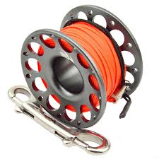 Carrete de Dedo de Buceo 30m con Boya de Aluminio y Clip de Acero