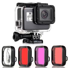 Carcasa Impermeable GEPULY para GoPro Hero con Filtros de Buceo