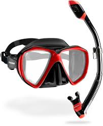 Kit Máscara y Tubo Cressi Ranger Unisex - Negro/Rojo
