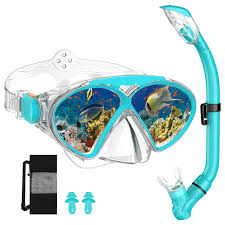 Kit de Snorkel JEMULICE para Niños - Máscara Panorámica 180°